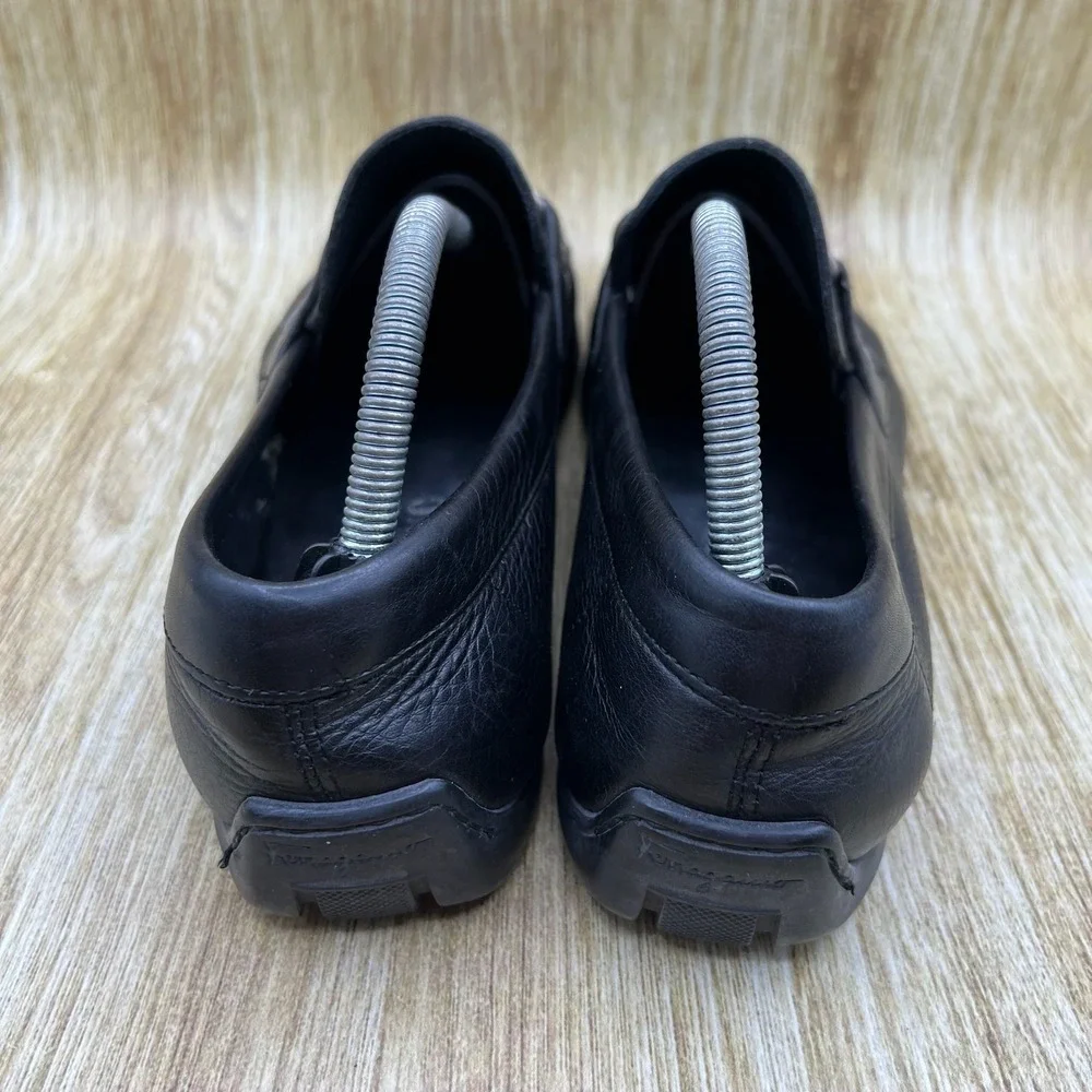 Salvatore Ferragamo Gancini Bit Loafers Men's 8.5 EE Black Pebbled Leather Italy